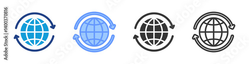Website Availability icon set multiple style collection