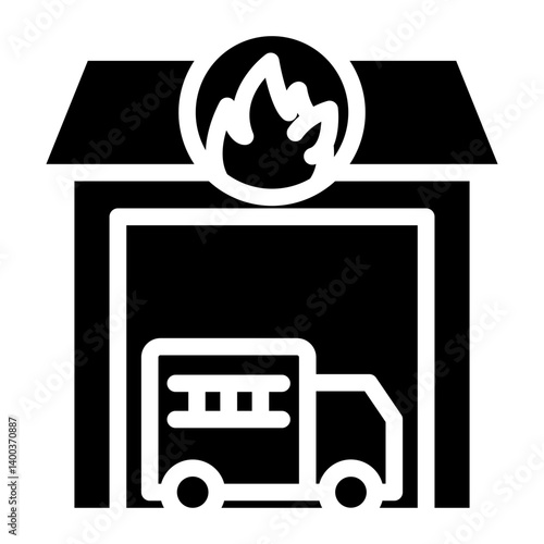 Firefighter Garage Icon Style