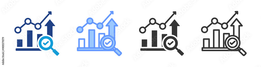 Trend Analysis icon set multiple style collection Trend Analysis icon set multiple style collection