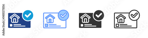 Building Permit icon set multiple style collection