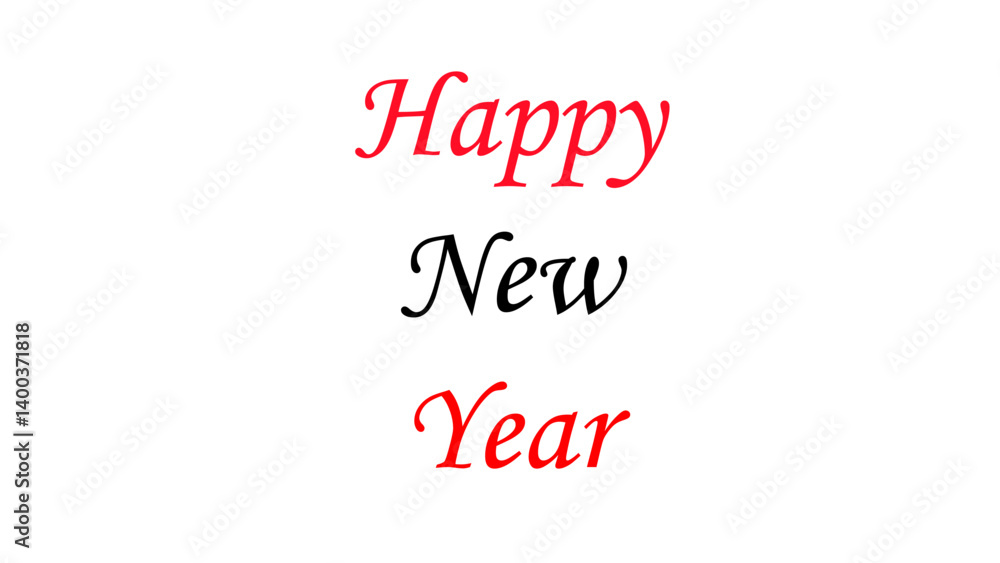 Fototapeta premium Happy new year text vector design for print and banner design.