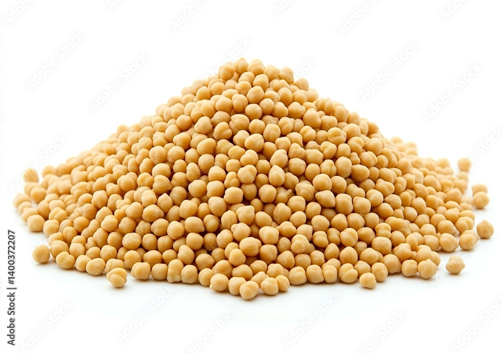 Pile of chickpeas isolated on a white background with a clipping path, close-up view. Stock photo, high quality. Pile of chickpeas isolated on a white background with a clipping path, close-up view. Stock photo, high quality.