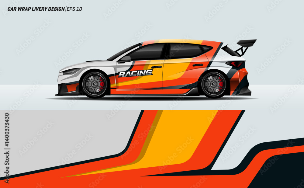 car livery design vector. Graphic abstract stripe racing background designs for wrap vehicle, race car, rally, adventure and livery car livery design vector. Graphic abstract stripe racing background designs for wrap vehicle, race car, rally, adventure and livery