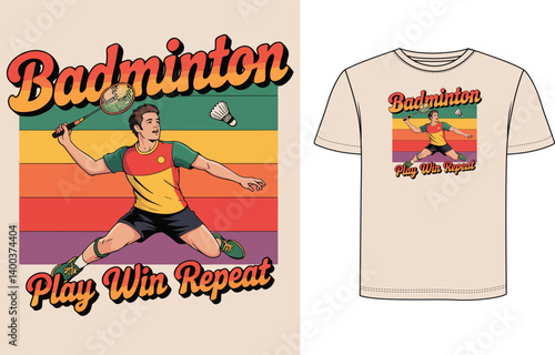 Badminton T Shirt Design