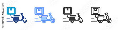 Express Delivery icon set multiple style collection