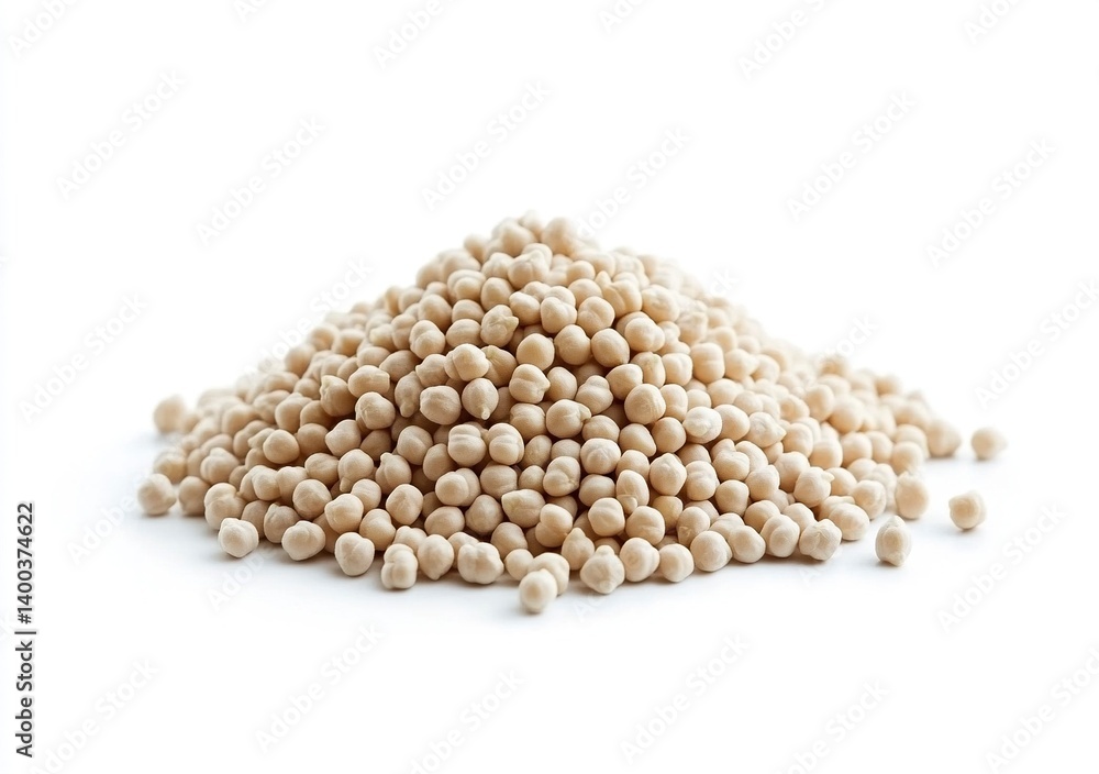 Pile of chickpeas isolated on a white background with a clipping path, close-up view. Stock photo, high quality. Pile of chickpeas isolated on a white background with a clipping path, close-up view. Stock photo, high quality.