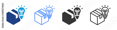 Packaging Solution icon set multiple style collection