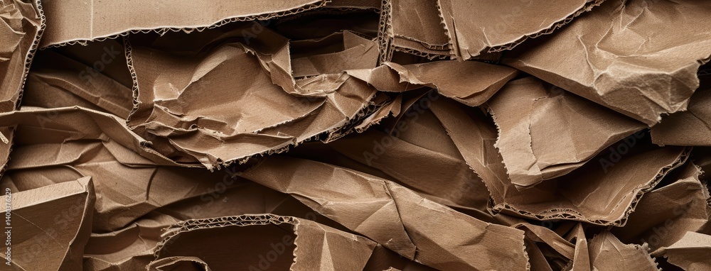 Textured Chaos of Crumpled Cardboard