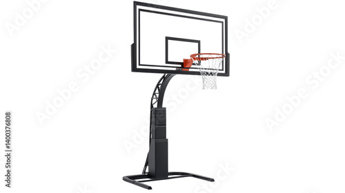Basketball Slam Dunk with Hoop and Net on White Background – Isolated Sports Action Concept