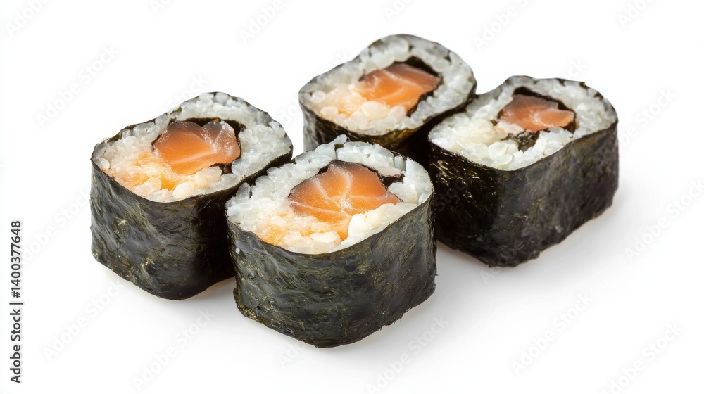 A plate of assorted sushi rolls, featuring different toppings and ingredients, beautifully arranged on a white plate. A plate of assorted sushi rolls, featuring different toppings and ingredients, beautifully arranged on a white plate.