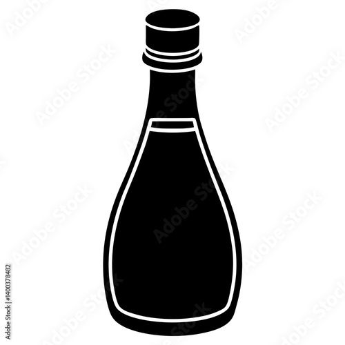Testy sauce in a bottle vector art illustration 
