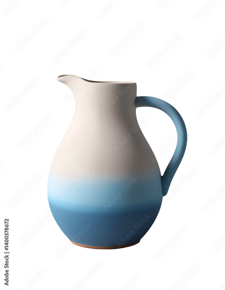 Elegant Blue and White Pitcher with Ombre Effect on Black Background Elegant Blue and White Pitcher with Ombre Effect on Black Background