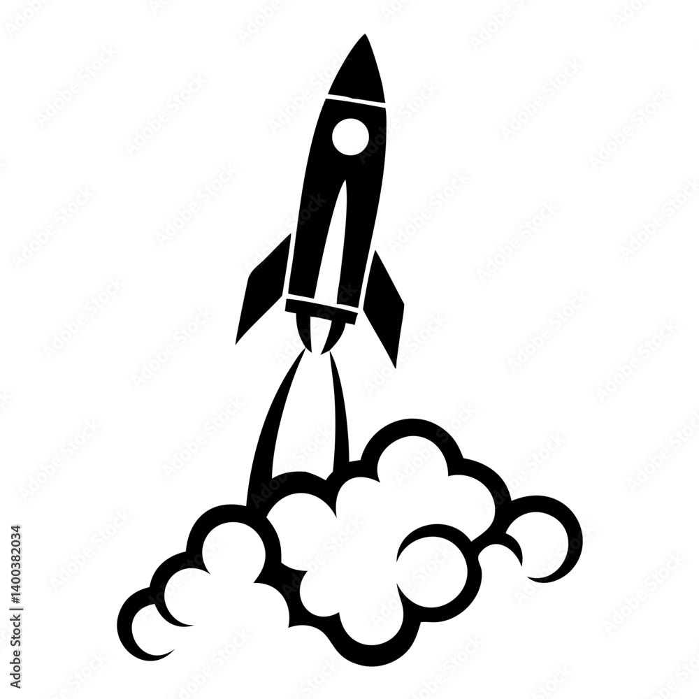 Fototapeta premium Rocket launch silhouette