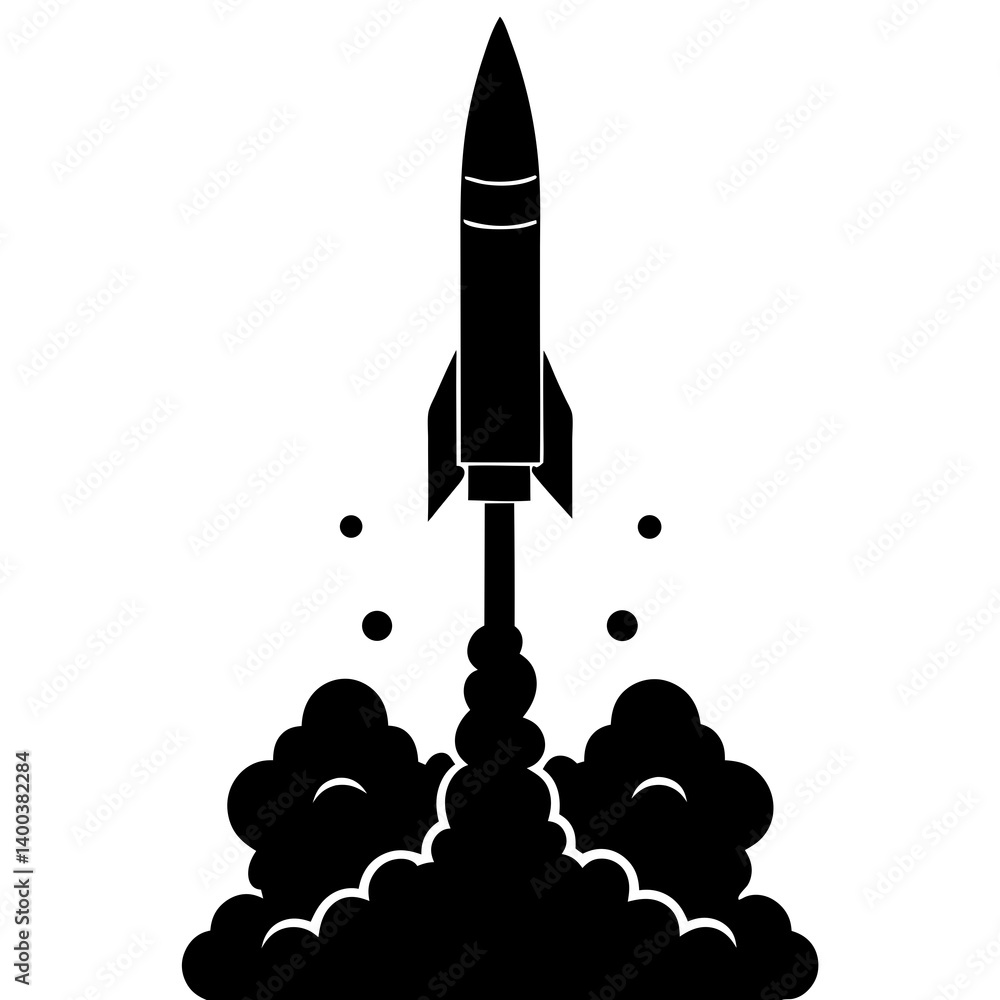 Fototapeta premium Rocket launch silhouette