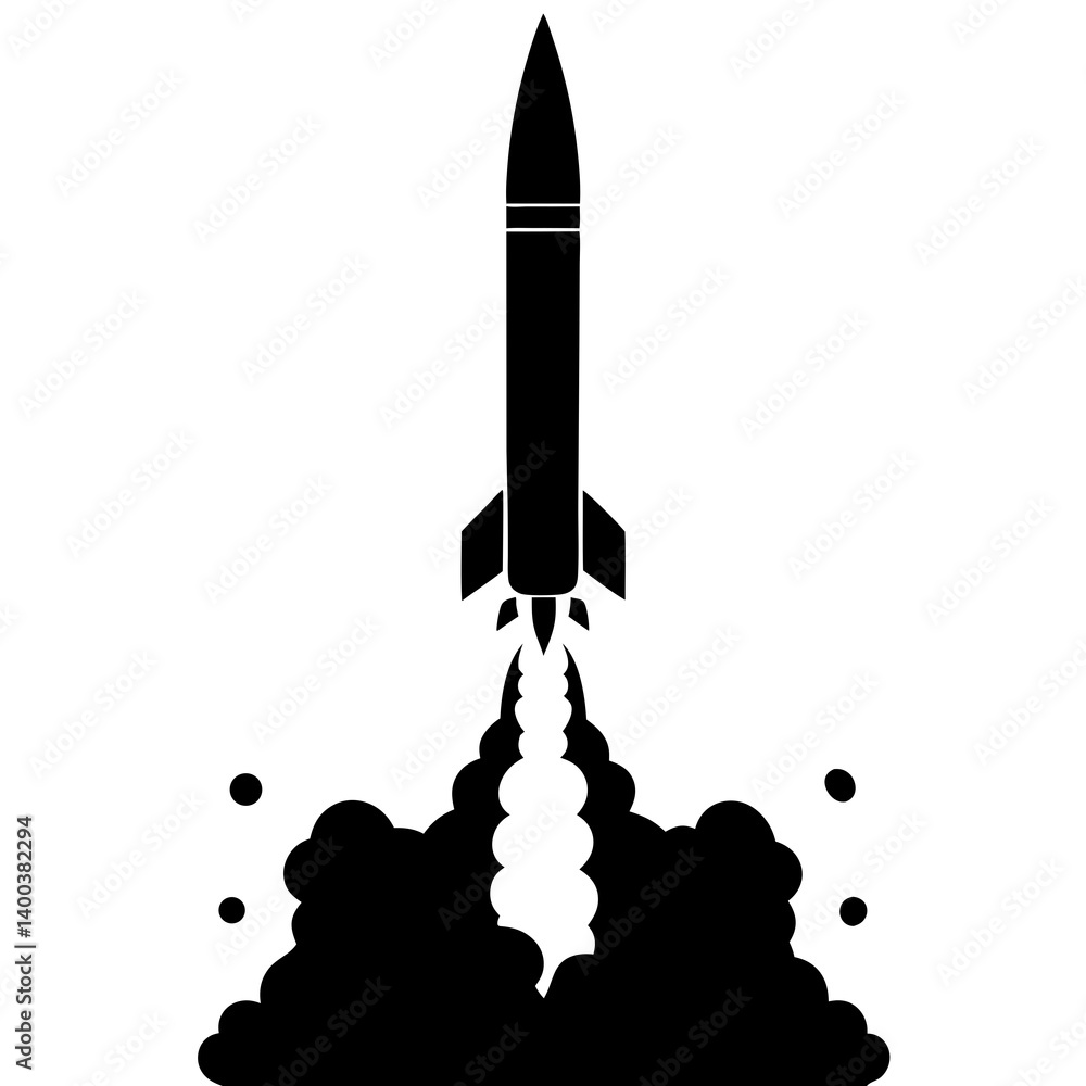 Fototapeta premium Rocket launch silhouette