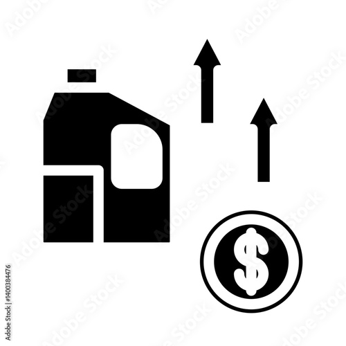 Oil Price Increase Icon Style