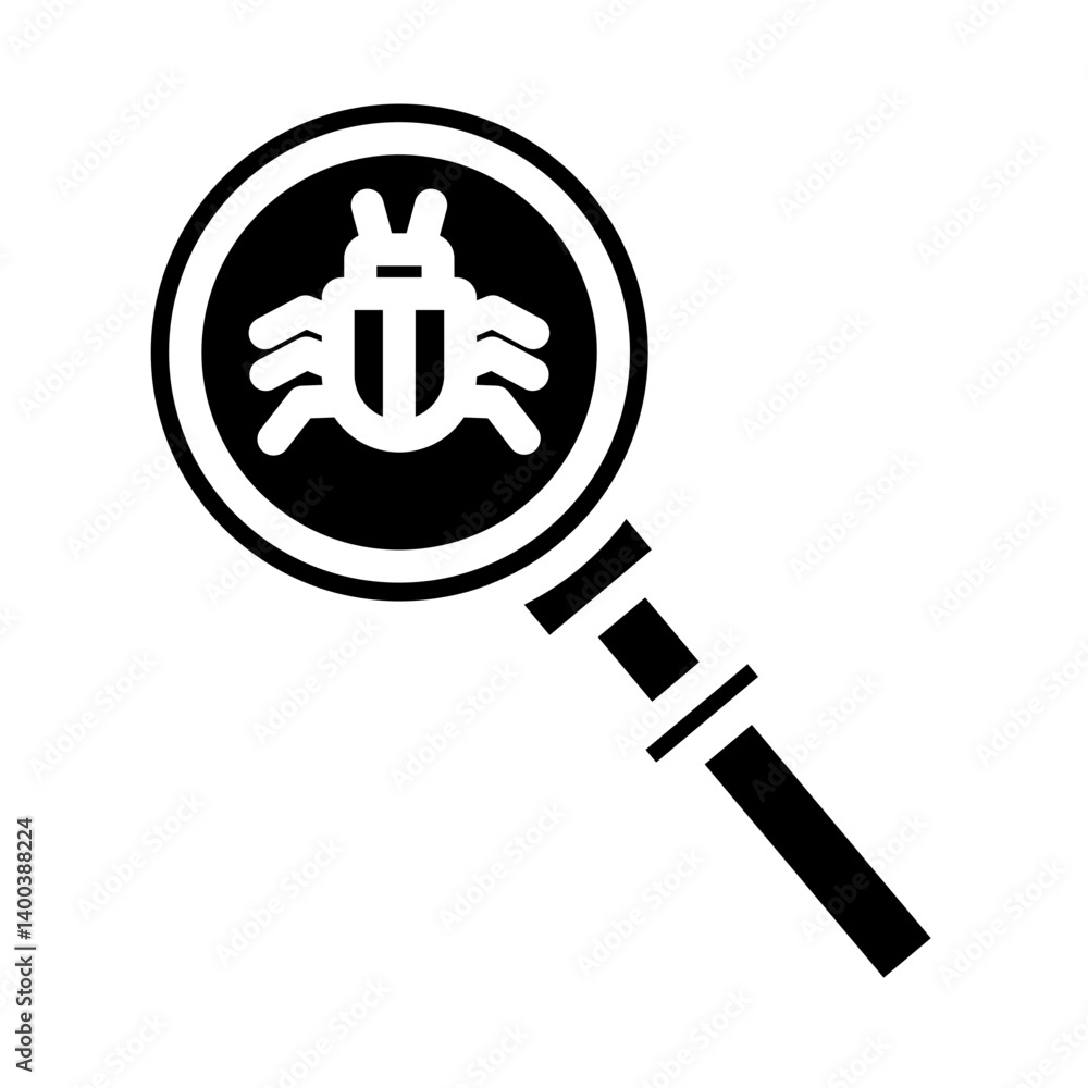 Obraz premium Bug Search Icon Style