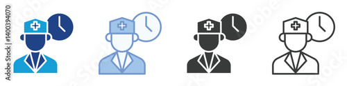 Doctor Schedule Icons Collection – Multiple Vector Styles Icons