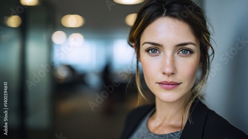 Wallpaper Mural Young Businesswoman Portrait in Modern Office Environment Torontodigital.ca