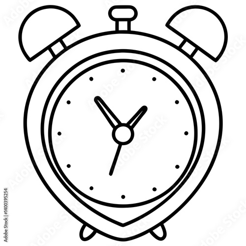 Heart-Shaped Alarm Clock Outline