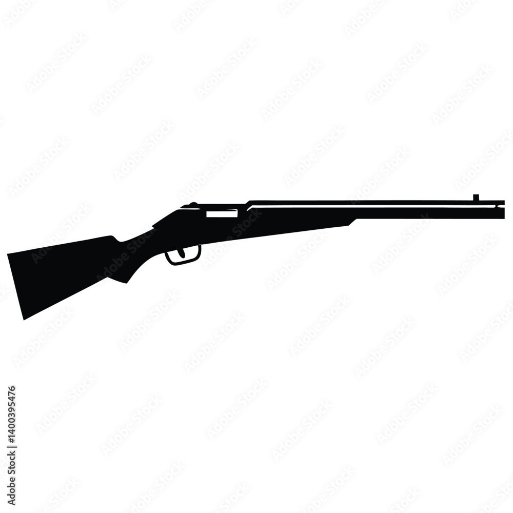 Hunting rifle a black metal rifle is a dangerous military firearm Hunting rifle a black metal rifle is a dangerous military firearm