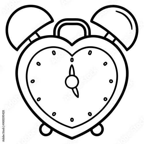 Heart-Shaped Alarm Clock Outline