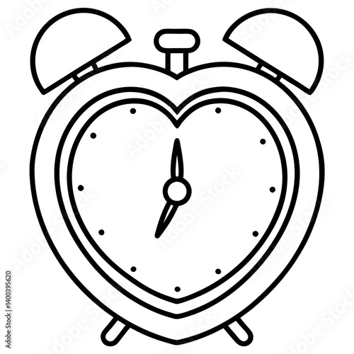 Heart-Shaped Alarm Clock Outline
