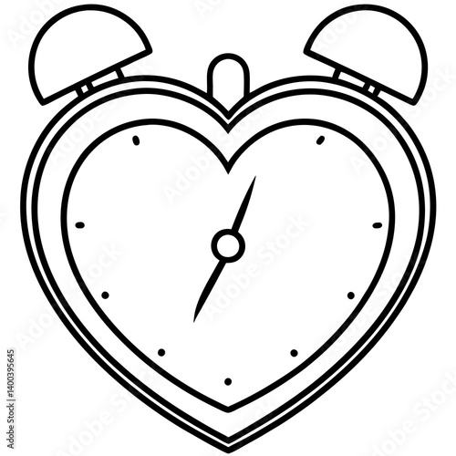 Heart-Shaped Alarm Clock Outline