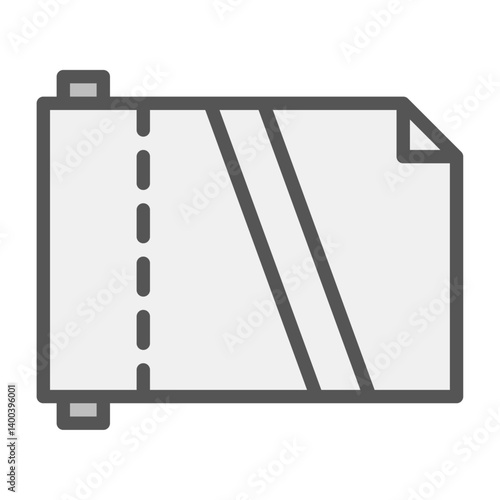 plastic wrap filled outline icon. plastic wrap color line illustration.