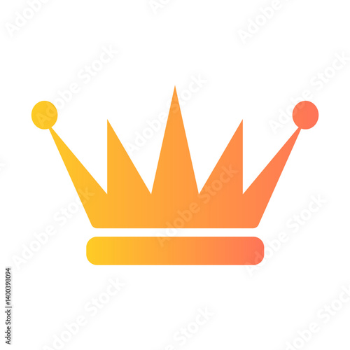 A crown with a yellow and orange color scheme. The crown is a symbol of royalty and power