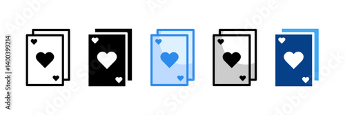 Playing Card Icon Set Multiple Style Collection
