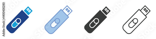 Flashdisk Stick Icons Collection – Multiple Vector Styles Icons