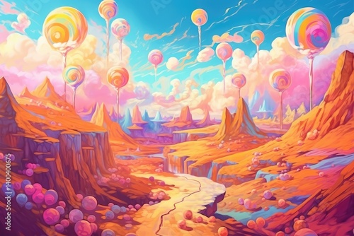 Obraz na płótnie Dreamy Balloon Paradise w salonie