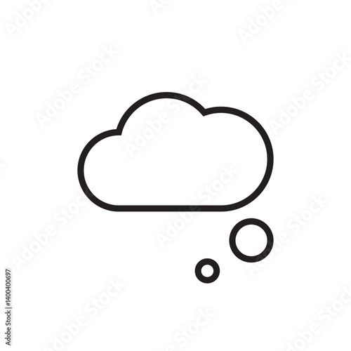 thinking cloud icon editable outline stroke vector eps