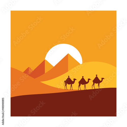 camels in the desert