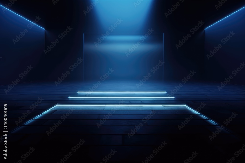 Glowing Pathway in a Futuristic Space