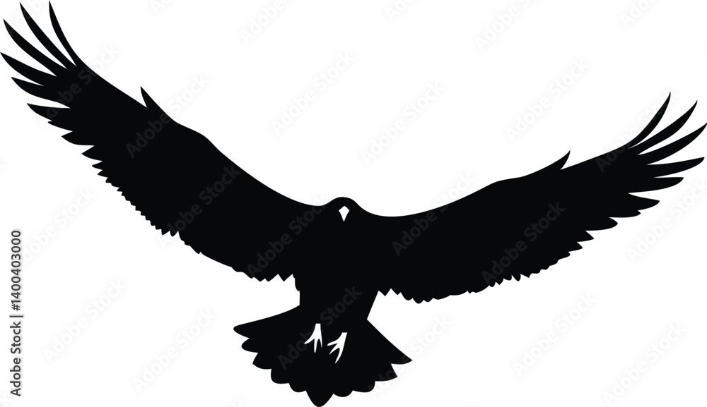Obraz premium Eagle Silhouette Flying Design with Transparent Background Symbol of Freedom