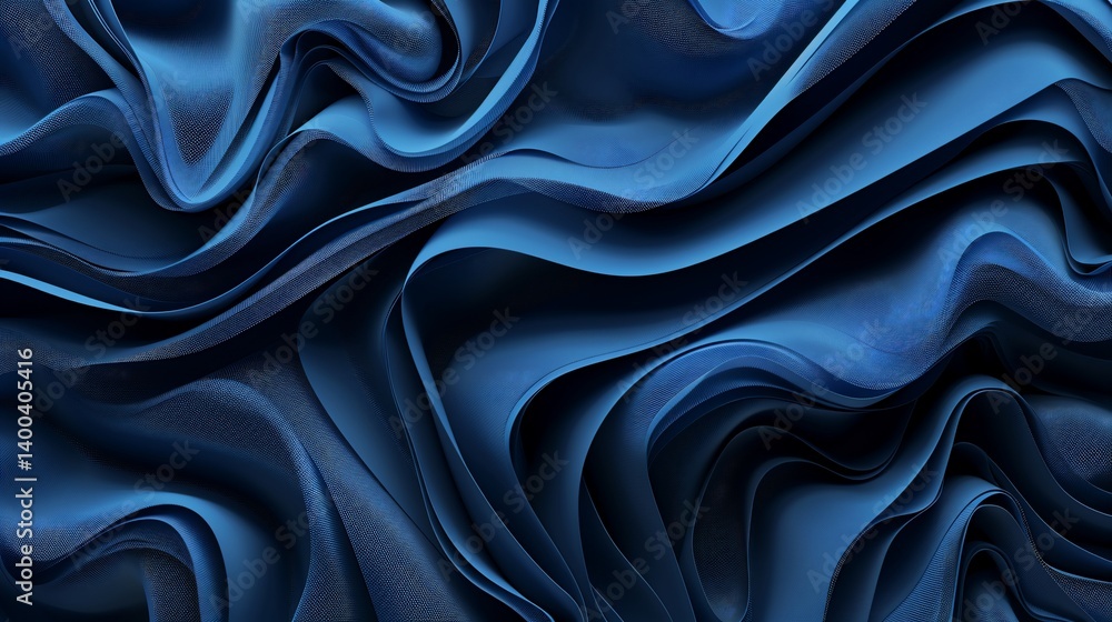 Obraz premium Abstract deep blue flowing fabric