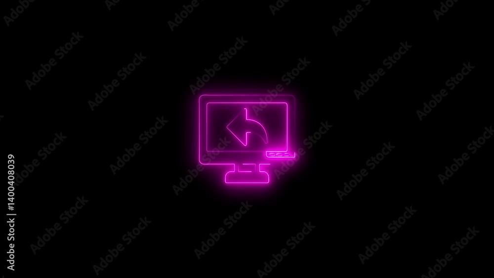 Glowing neon line share icon. share icon on black background. Glowing neon line share icon. share icon on black background.