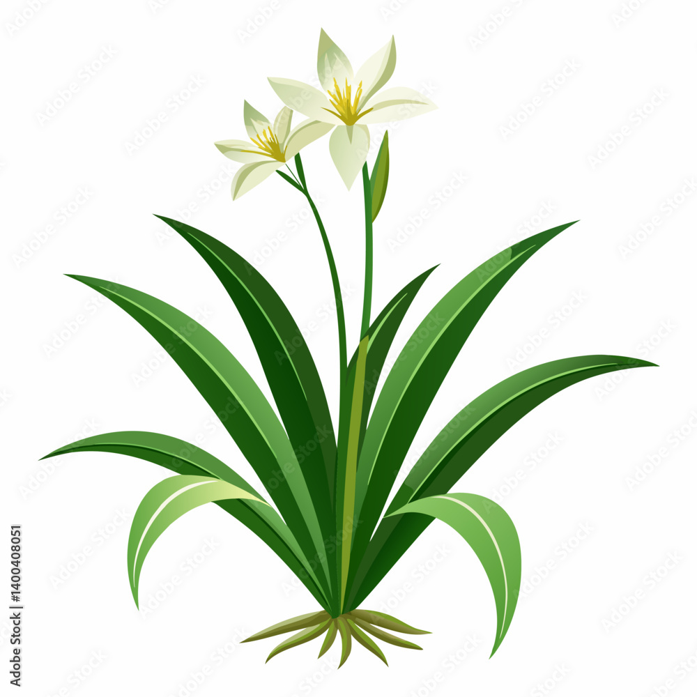 anthericum flower isolated on white background anthericum flower isolated on white background