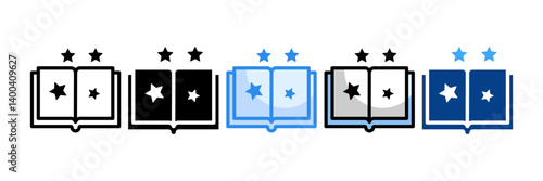 Magic Book Icon Set Multiple Style Collection
