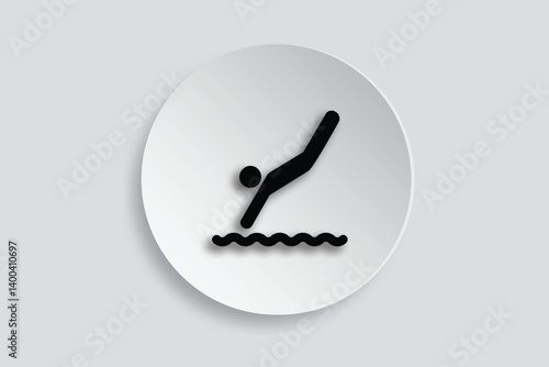 Diving into water icon, ideal for sports, Olympics, or pool-related designs.