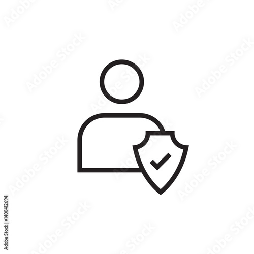security person check icon editable outline stroke vector eps