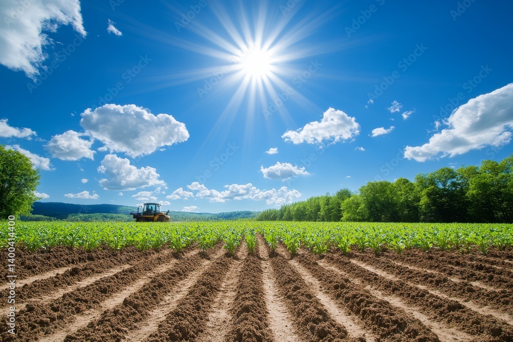 With the sky bright above, a massive combine harvester deftly collects ripe sugar beets from the fertile earth, demonstrating the scale of today's agriculture. Dust swirls up as it moves With the sky bright above, a massive combine harvester deftly collects ripe sugar beets from the fertile earth, demonstrating the scale of today's agriculture. Dust swirls up as it moves