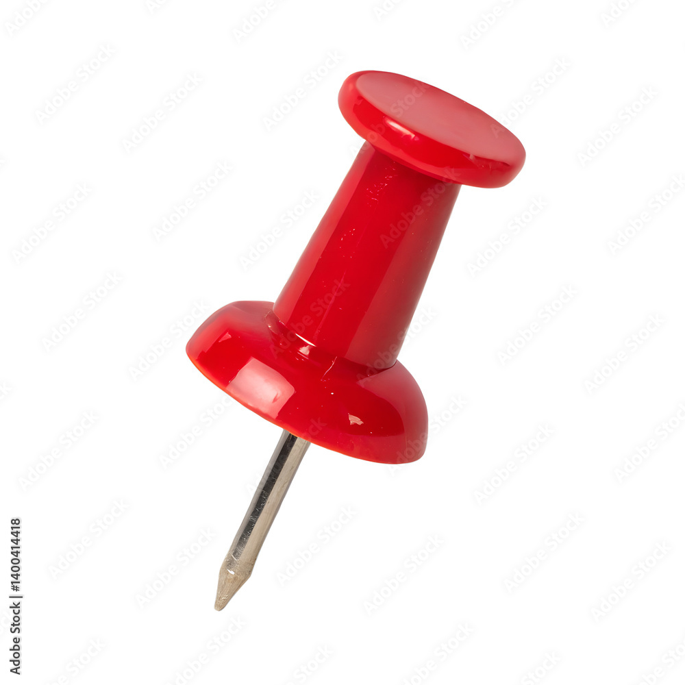 Red push pin isolated on transparent background Red push pin isolated on transparent background