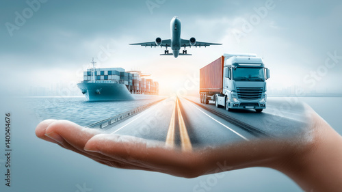 An image of efficient international logistics and synchronized delivery in the global supply chain.