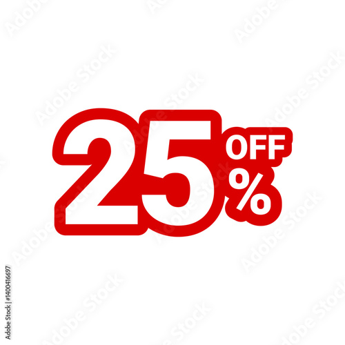 Red 25 Percent Off Promo Sticker