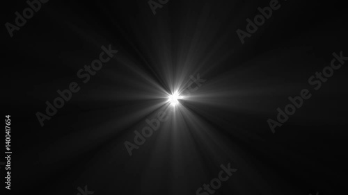 High quality stock footage of sun rays light effects, overlays or flare glow array isolated on black background, overlay light transition, effects sunlight, Sun rays view, white spotlight effects