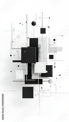 Obraz na płótnie Abstract Black White Geometric Design. w salonie