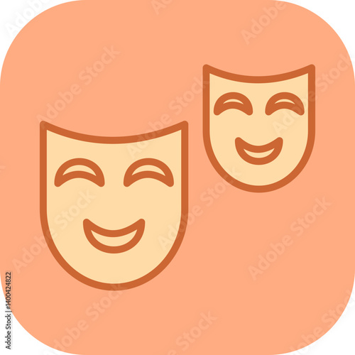 Theatre masks Vector Icon